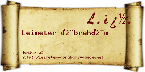 Leimeter Ábrahám névjegykártya